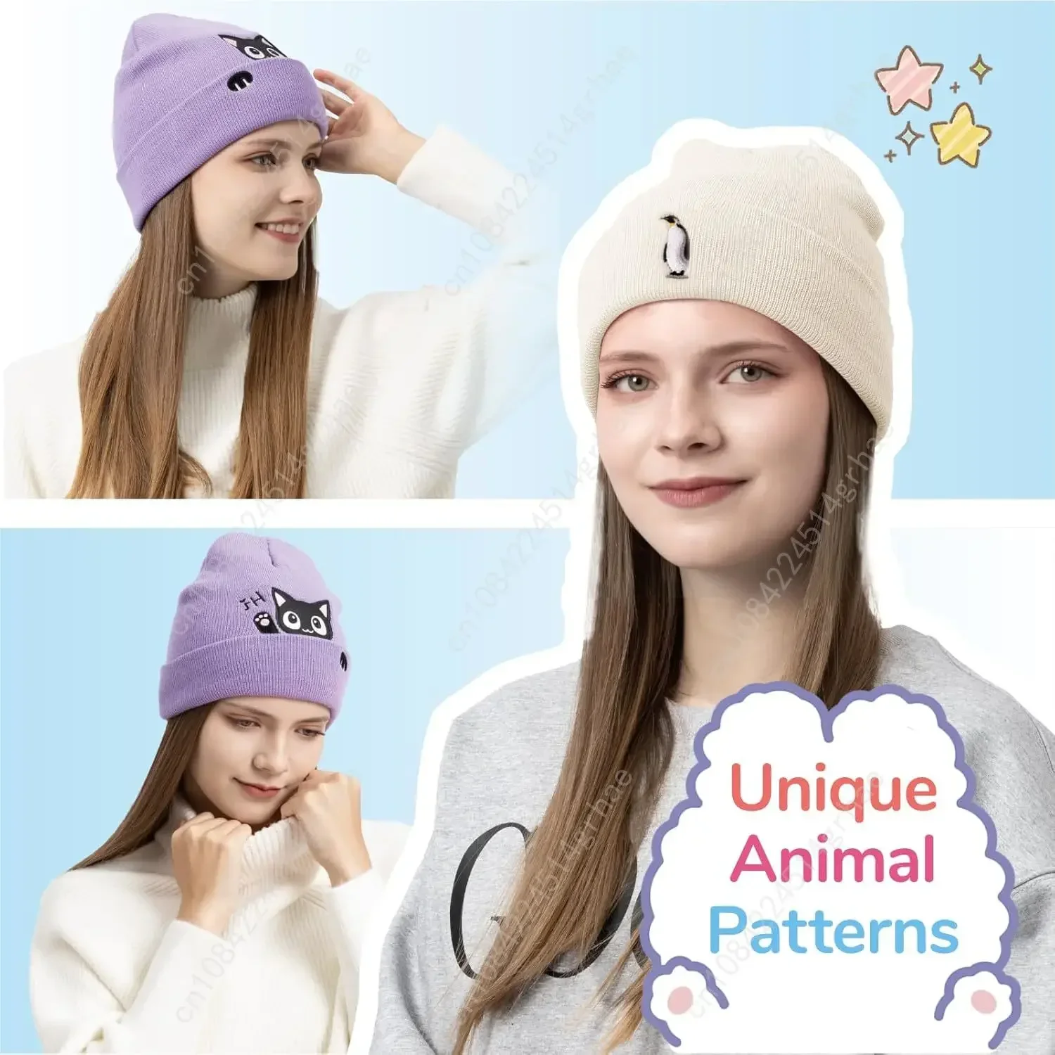 Animal Hat Beanie Gifts for Wo - Beanie Cuffed Knit ulasan dan harga