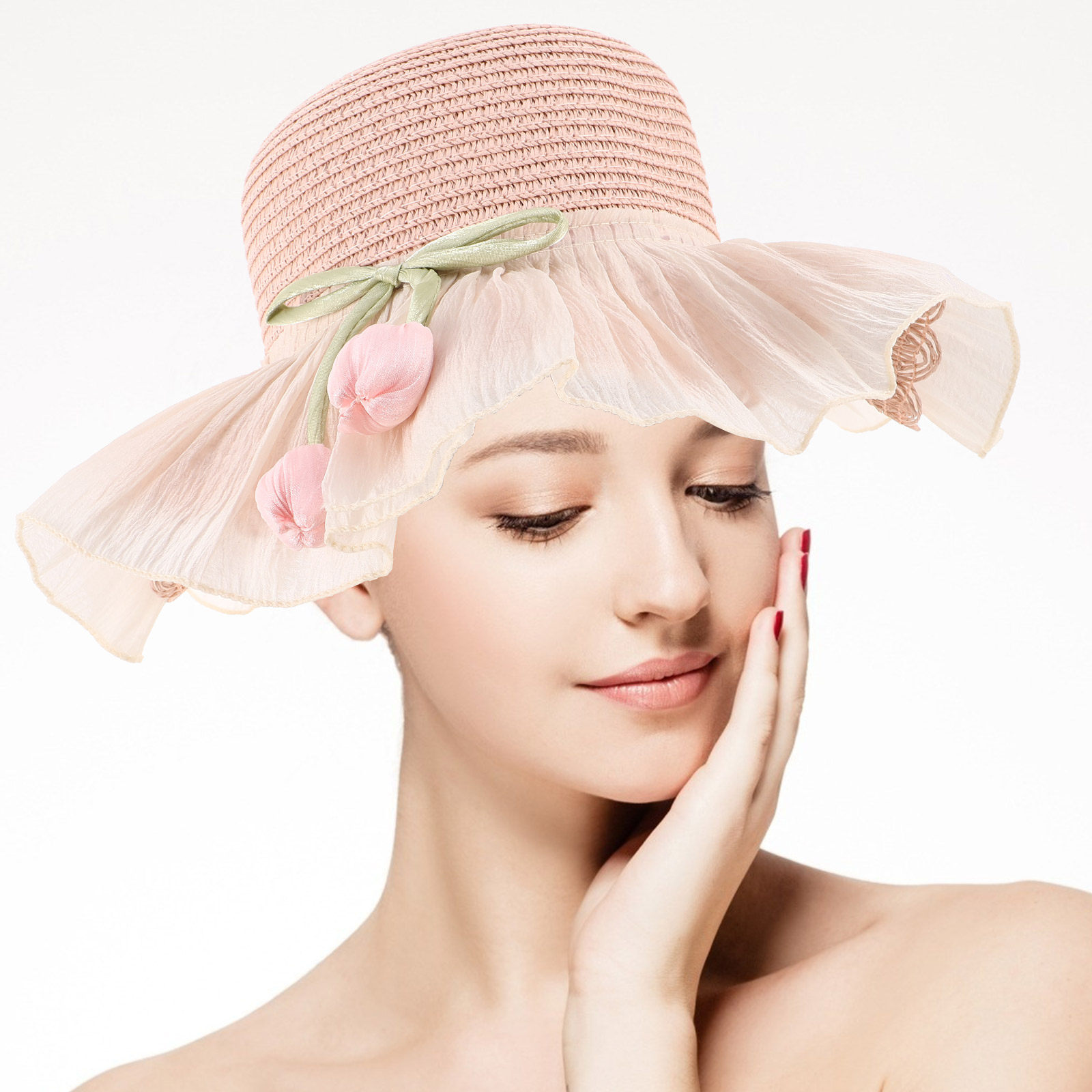Girl Summer Straw Sun Hat Brea - Sun Hat Wide Brim ulasan dan harga