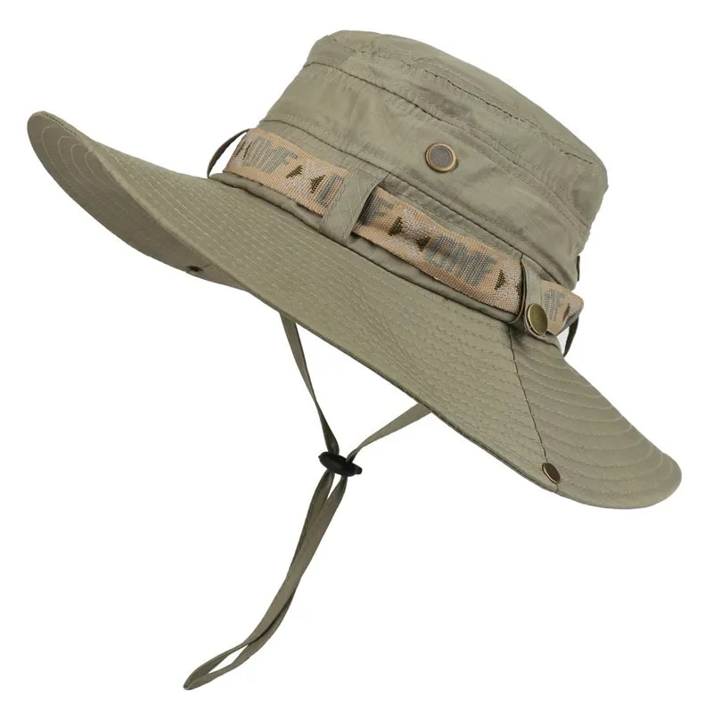 Summer Men Bucket Hat Outdoor  - Sun Hat Wide Brim ulasan dan harga