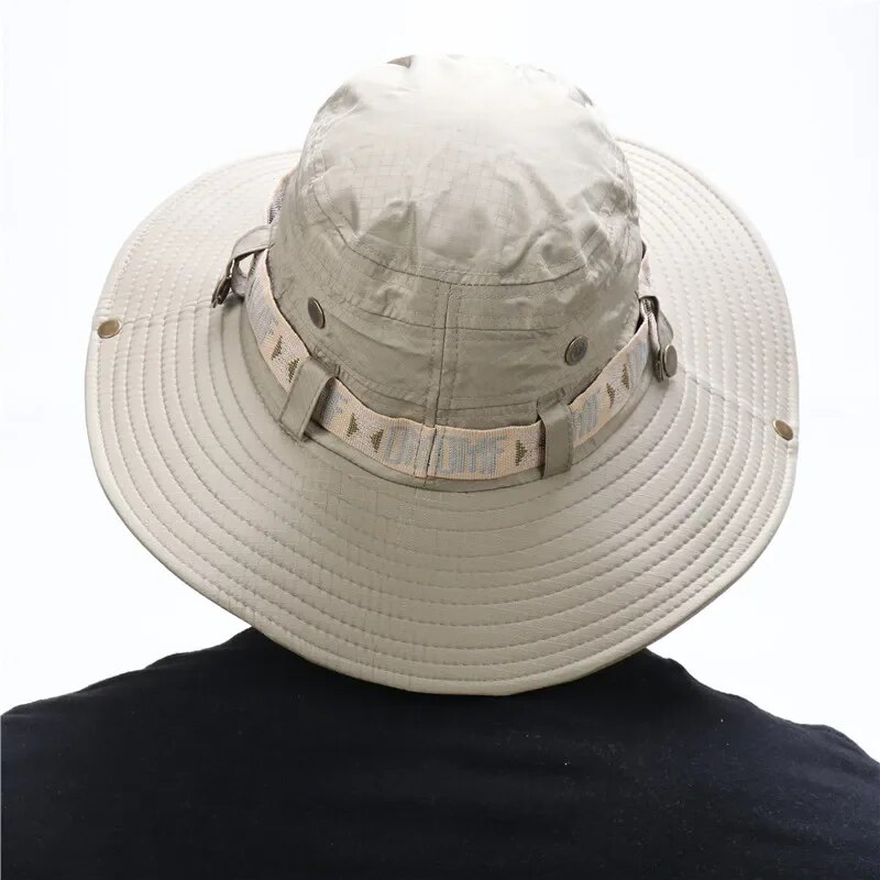 Summer Men Bucket Hat Outdoor  - Sun Hat Wide Brim ulasan dan harga