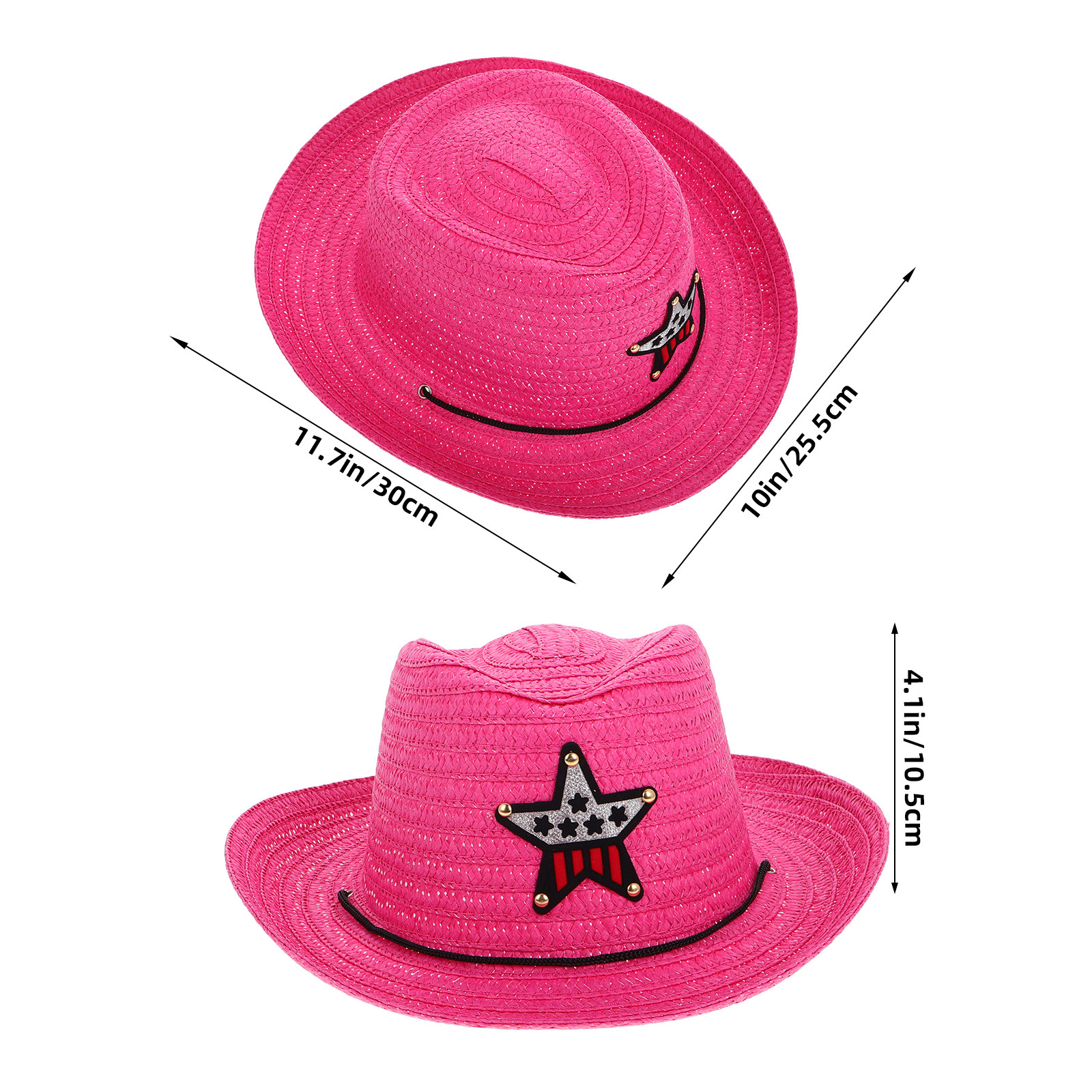 Kids Western Cowboy Star Desig - Cowboy Hat Straw ulasan dan harga
