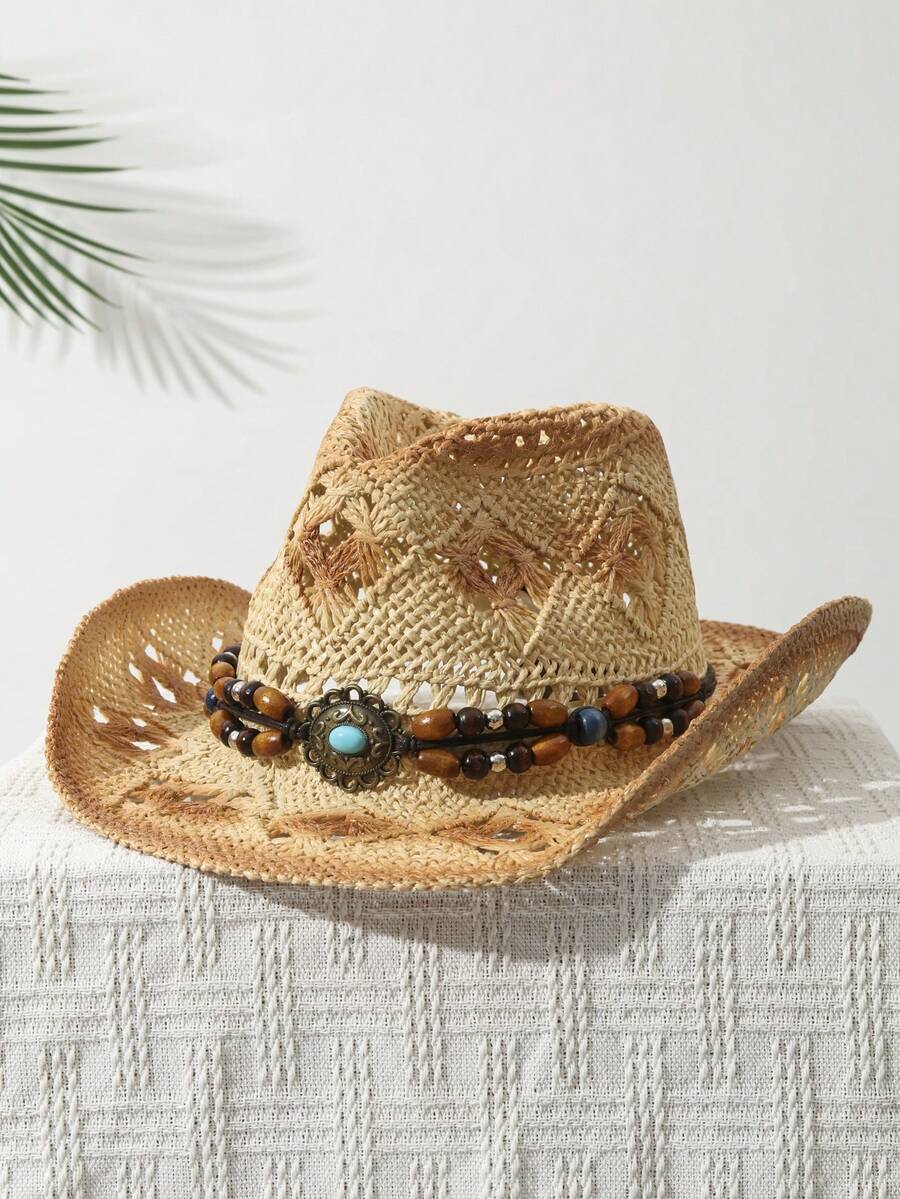 Hand Woven Straw Cowboy Hat Wi - Cowboy Hat Straw ulasan dan harga