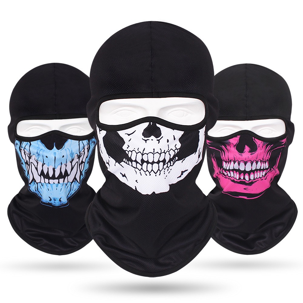 Skull Print Headgear Cap Sunsc - Skull Cap Helmet Liner ulasan dan harga