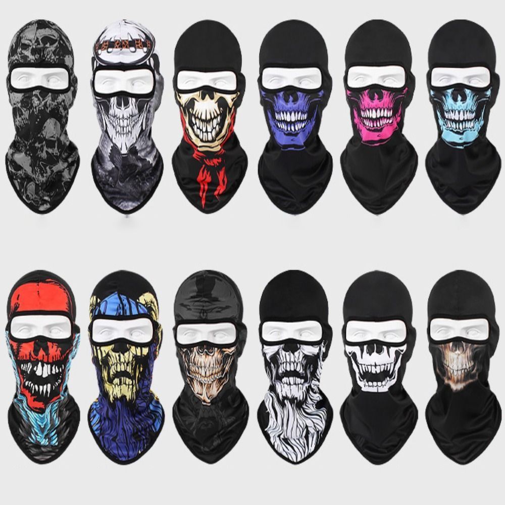 Skull Print Headgear Cap Sunsc - Skull Cap Helmet Liner ulasan dan harga